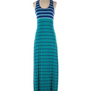 Calvin Klein - teal and blue - fitted - sleeveless - racerback- maxi dress